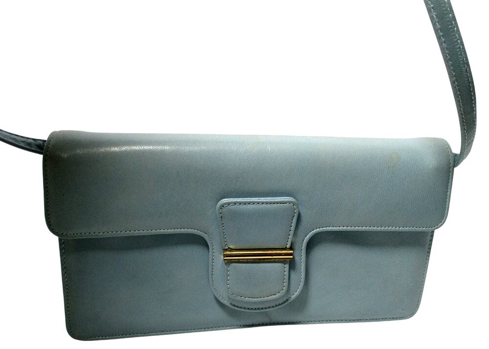 Vintage Saks Fifth Avenue Light Blue Shoulder Bag READ